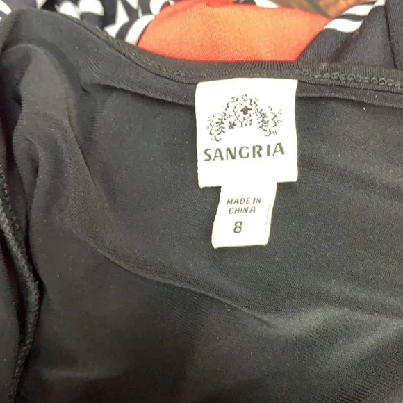 Sz8 Sangria Red/Black Cold Shoulder Dress - Picture 5 of 6